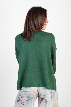WOOL & ACRYLIC KNIT - GREEN
