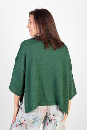 WOOL & ACRYLIC KNIT - GREEN