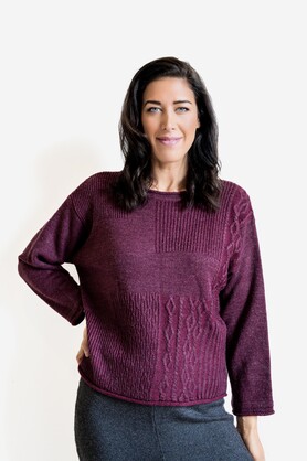WOOL & ACRYLIC KNIT - WINE