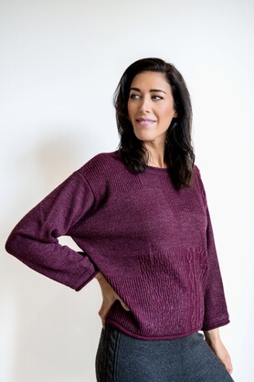 WOOL & ACRYLIC KNIT - WINE