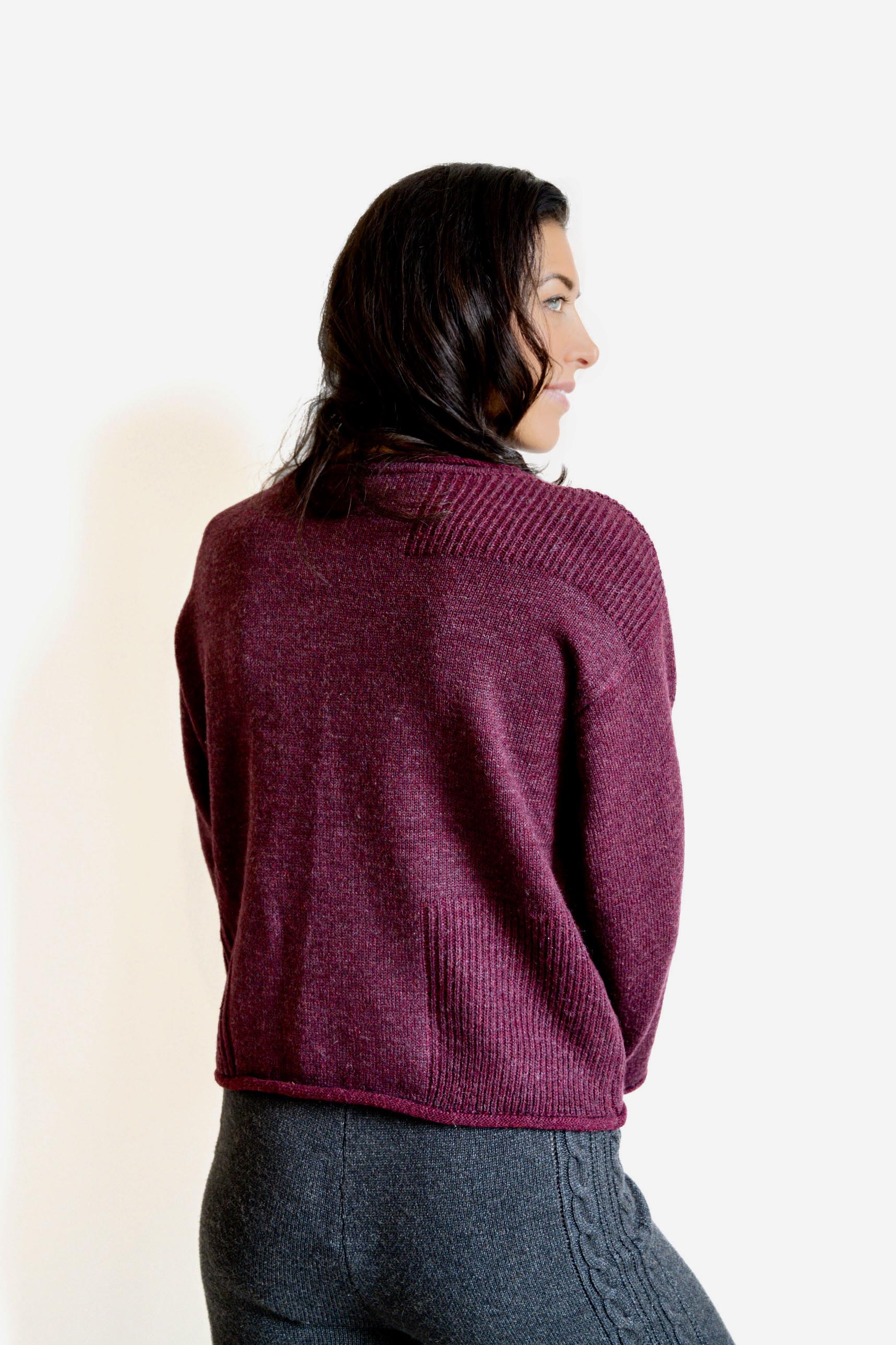 WOOL & ACRYLIC KNIT - WINE