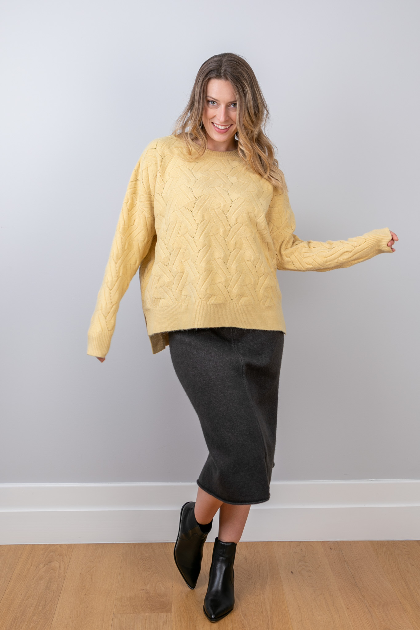WOOL & ACRYLIC KNIT - LEMON