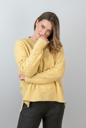 WOOL & ACRYLIC KNIT - LEMON