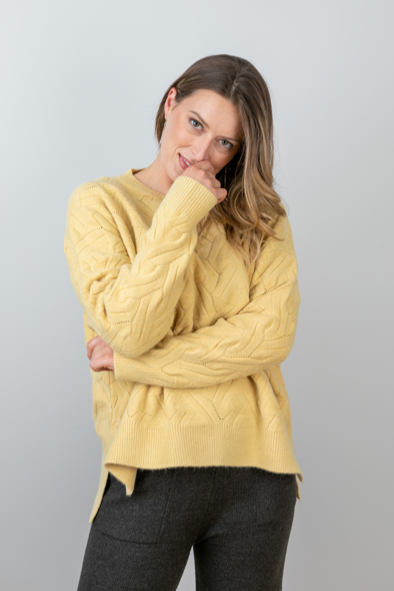 WOOL & ACRYLIC KNIT - LEMON