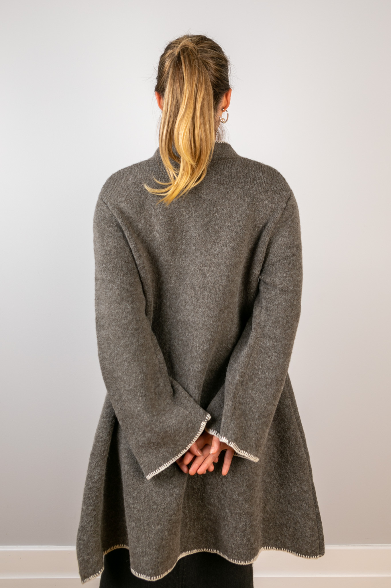 WOOL & ACRYLIC COAT - GREY