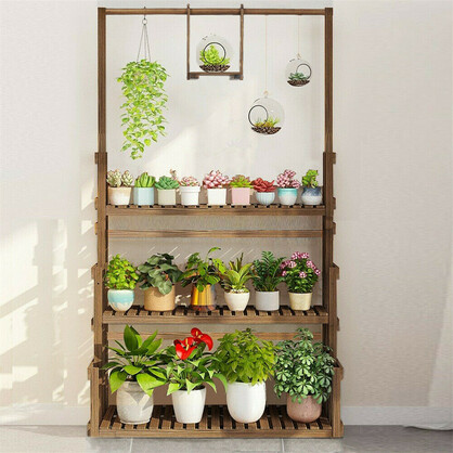 Heavy Duty Hanging Plant Stand with Multiple Pot Shelves