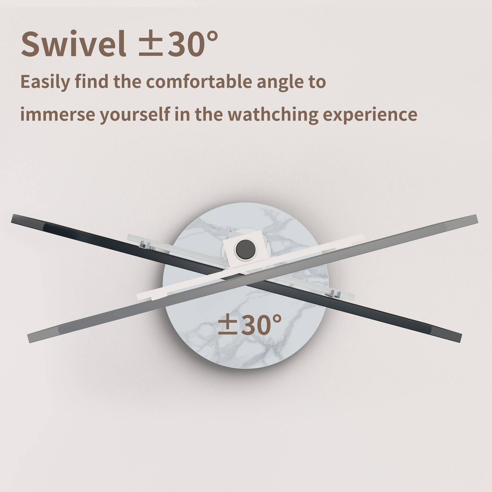 Minimalist Marble Textured Floor Tv Stand 40"-75" Strong Steel Tv Bracket Stable