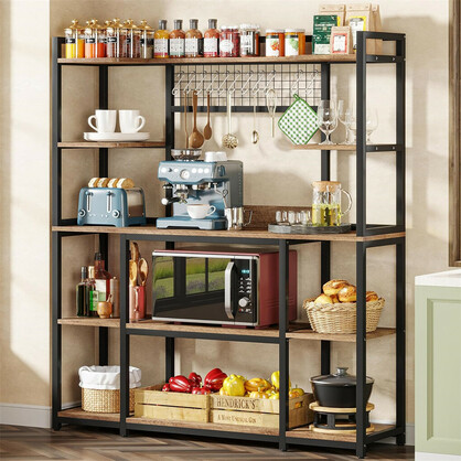 XXL Large Kitchen Bakers Rack Freestanding Microwave Stand Kitchen Storage Shelf