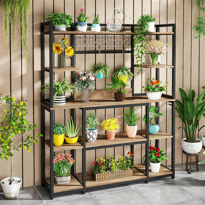 XXL Large Kitchen Bakers Rack Freestanding Microwave Stand Kitchen Storage Shelf