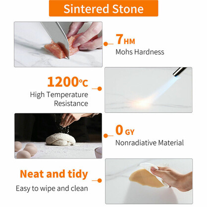 White Sintered Stone Dining Table With Black Legs For Modern Interiors