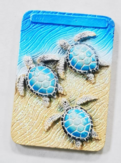 3 Turtles on beach & Ocean