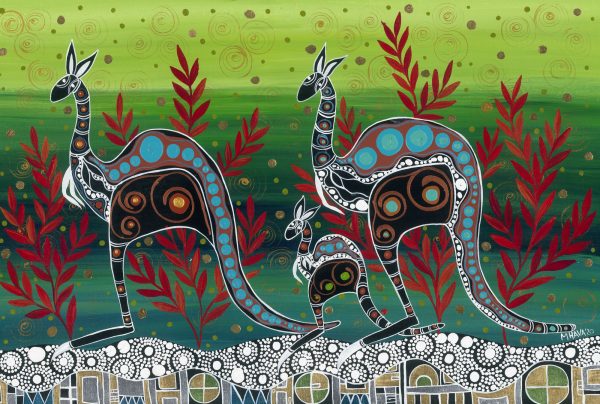 Postcard Kangaroo Family