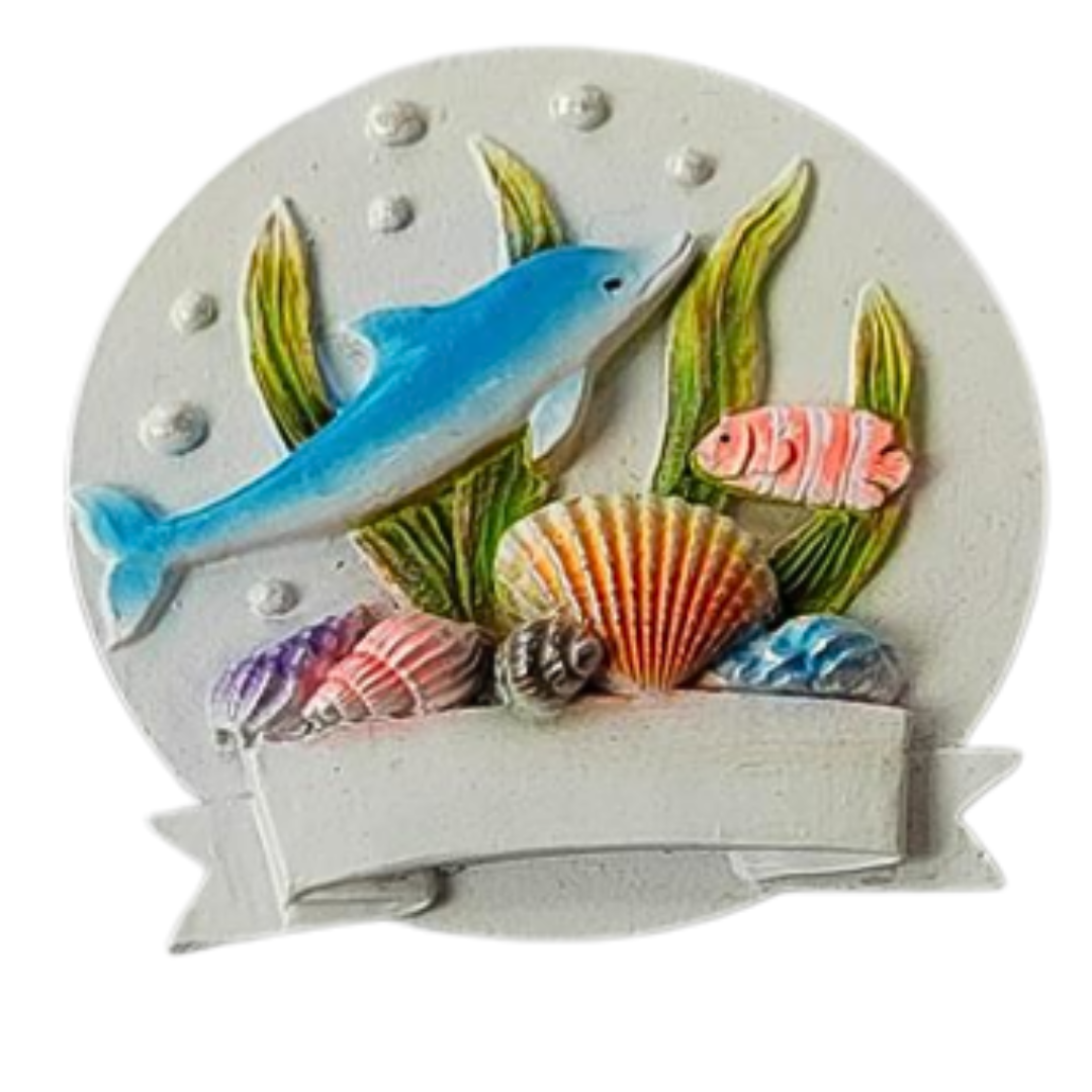 Dolphin on White (Round)