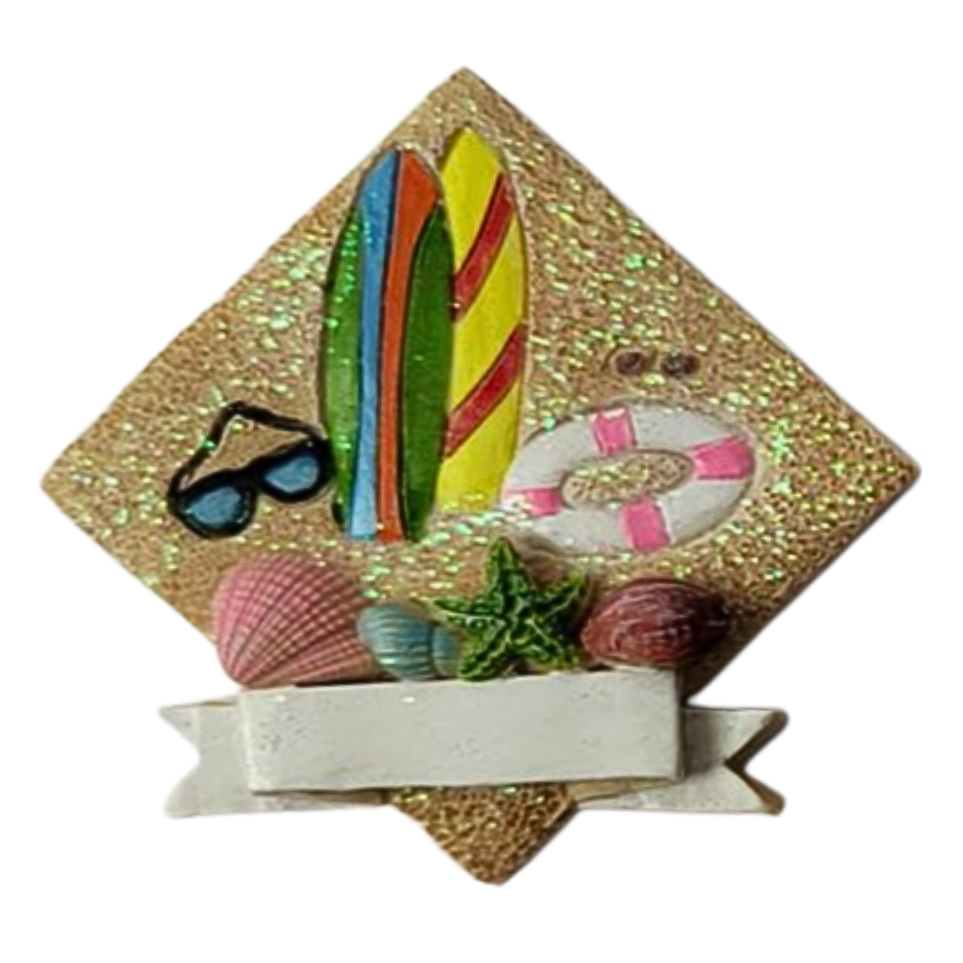 Surfboard sandy beach (square)