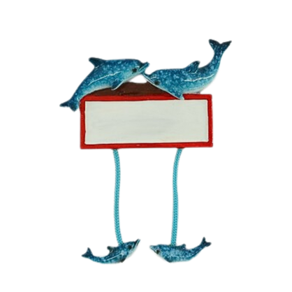 Large String Leg Dolphin Fridge Magnet with TOWN NAME