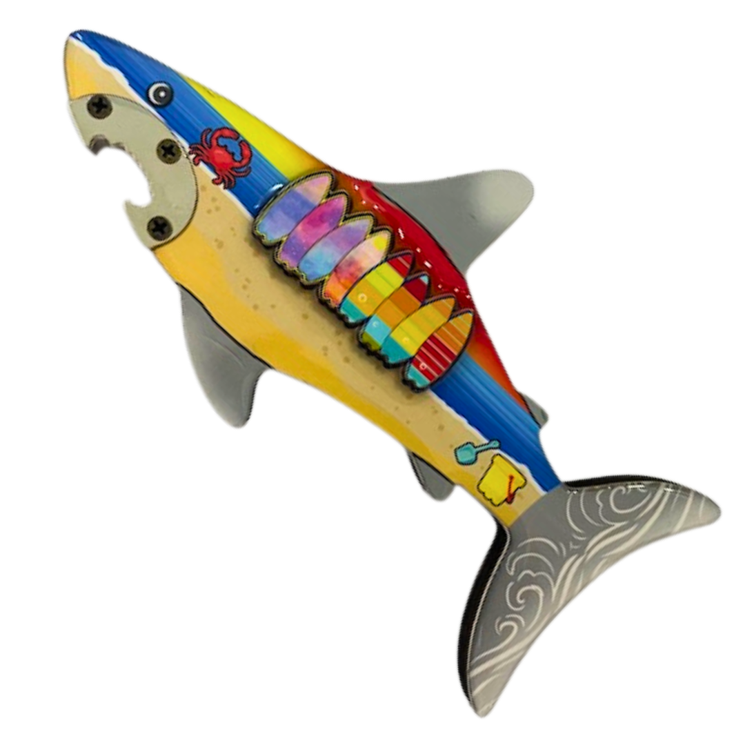 Shark Magnet Bottle Opener w/ Surfboards