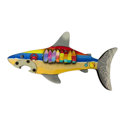 Shark Magnet Bottle Opener w/ Surfboards
