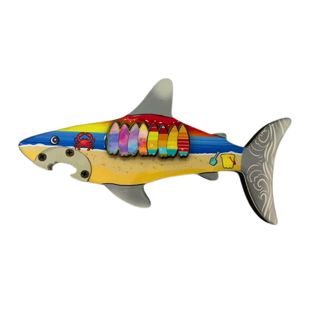 Shark Magnet Bottle Opener w/ Surfboards