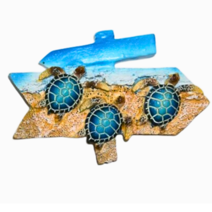3 Turtle Magnet with Sign