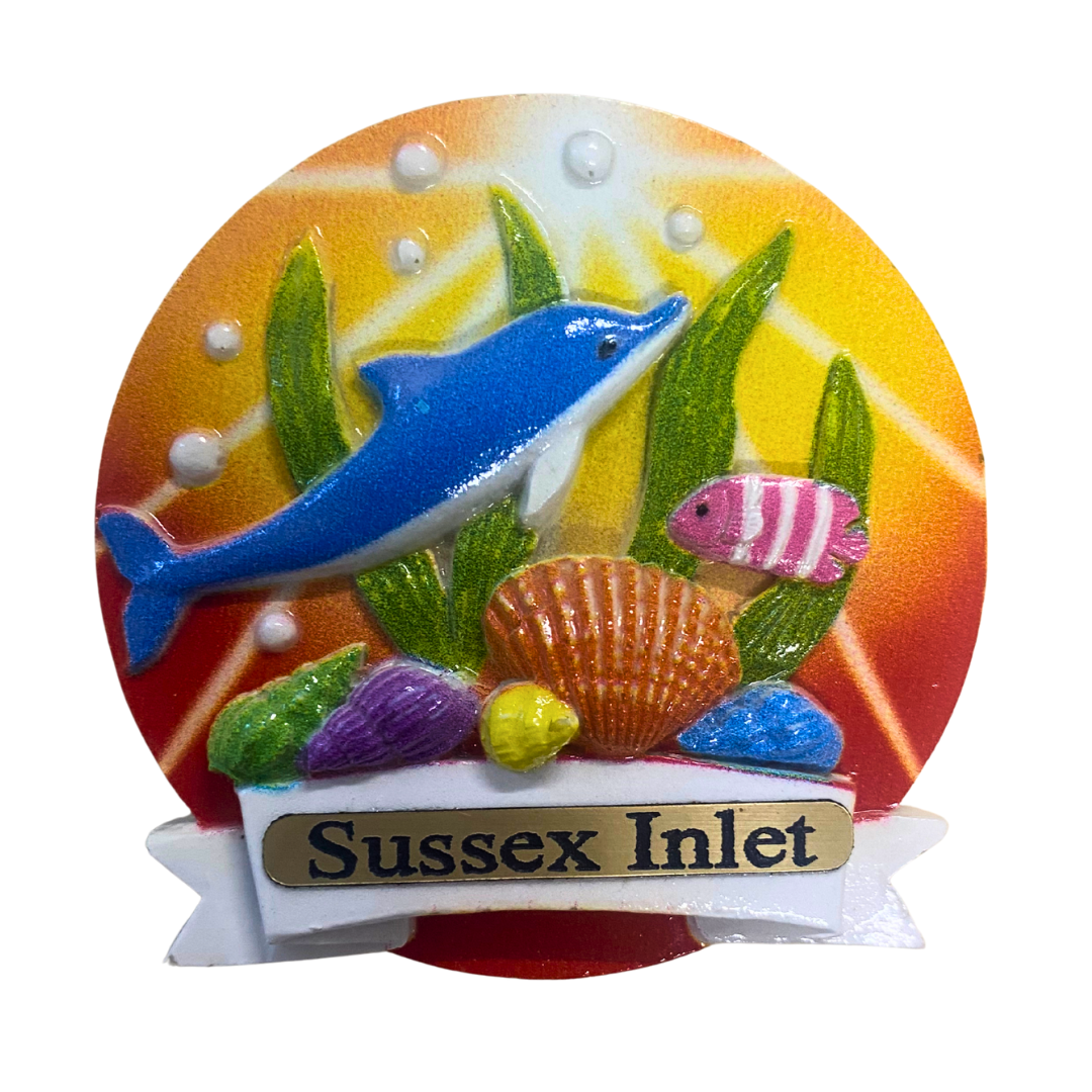 Tropical Magnet with Dolphin and Fish