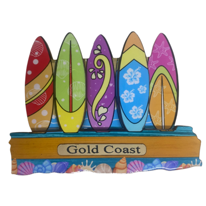 5 Colourful Surf Boards Magnet MDF