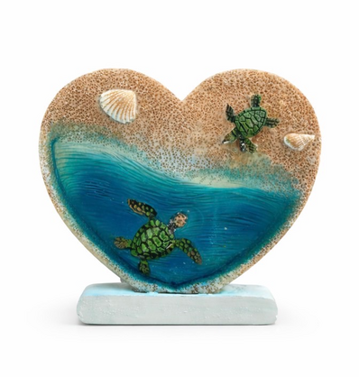 Heart Shape Seaside Magnet with Turtles