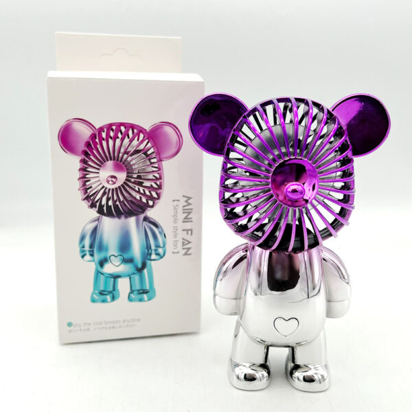 Plated Bear Hand Fan USB – 17cm
