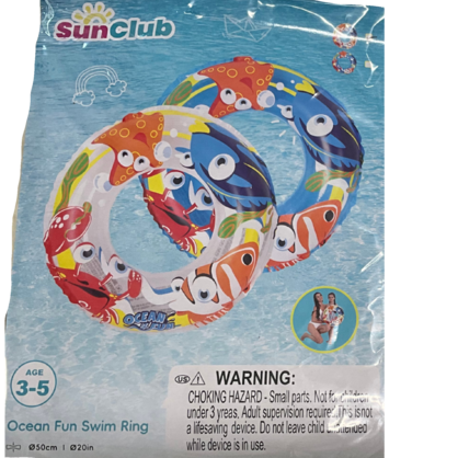 Sunclub Ocean Fun Swim Ring Outdoor Inflatable Water Sports Pool Floating Swimming Toys for Kids