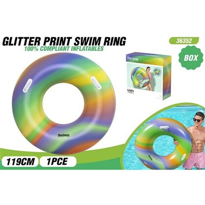 1 pce Rainbow Jumbo Swim Ring 119cm