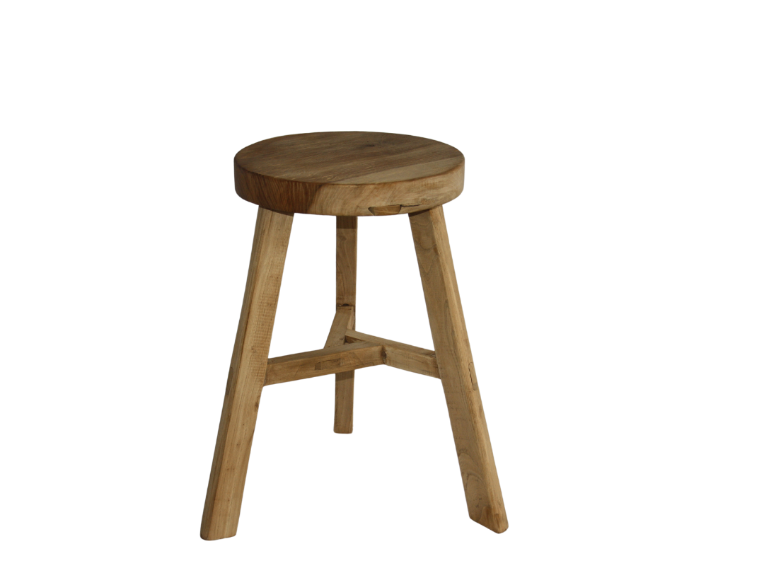 Low Round Elm Stool