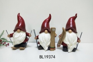 Skiing Gnome Figurine Set of 3