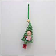 6"H Kid in Christmas suit ornament1