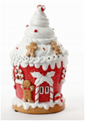 8"H Cake house with LED light (gingerbread man)