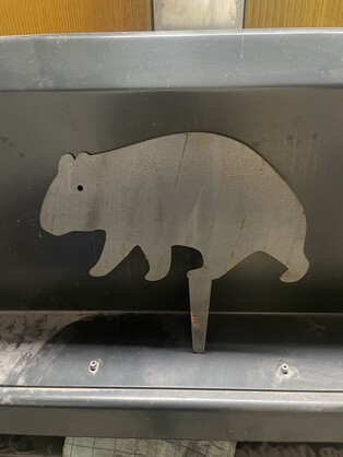 Wombat - Garden Stake - Australian Native Animal - Rusty Metal Garden Art - Animal Silhouette - Pet Memorial