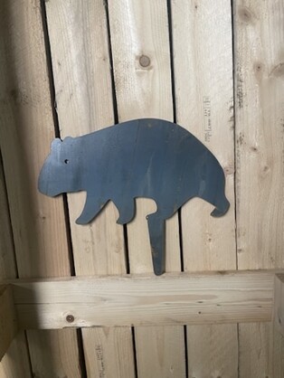 Wombat - Garden Stake - Australian Native Animal - Rusty Metal Garden Art - Animal Silhouette - Pet Memorial