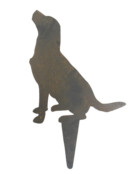 Labrador - Metal Rusty Garden Art for a Dog Lover - Animal Stake - Metal Garden Art - Garden Stake - Animal Art - Golden Retriever