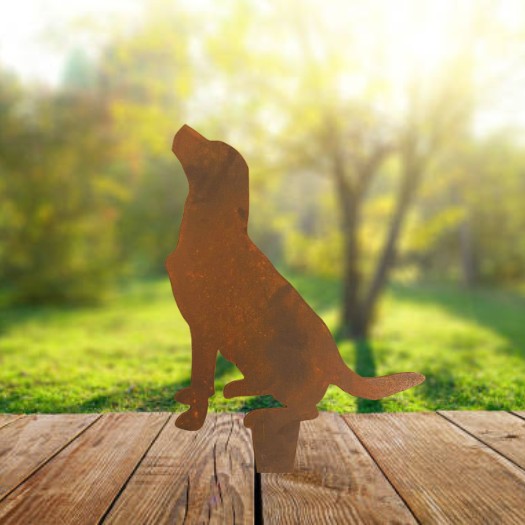 Labrador - Metal Rusty Garden Art for a Dog Lover - Animal Stake - Metal Garden Art - Garden Stake - Animal Art - Golden Retriever
