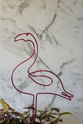 Flaming Flamingo Plant Stake