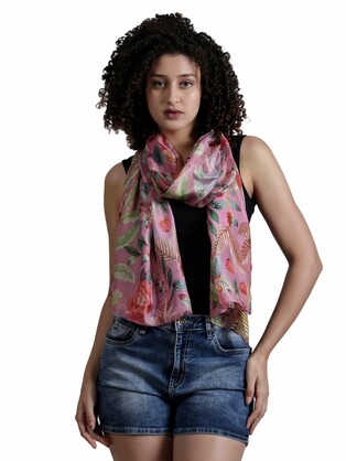Floral Fine Merino Silk Designer Scarf – W24-10 FW