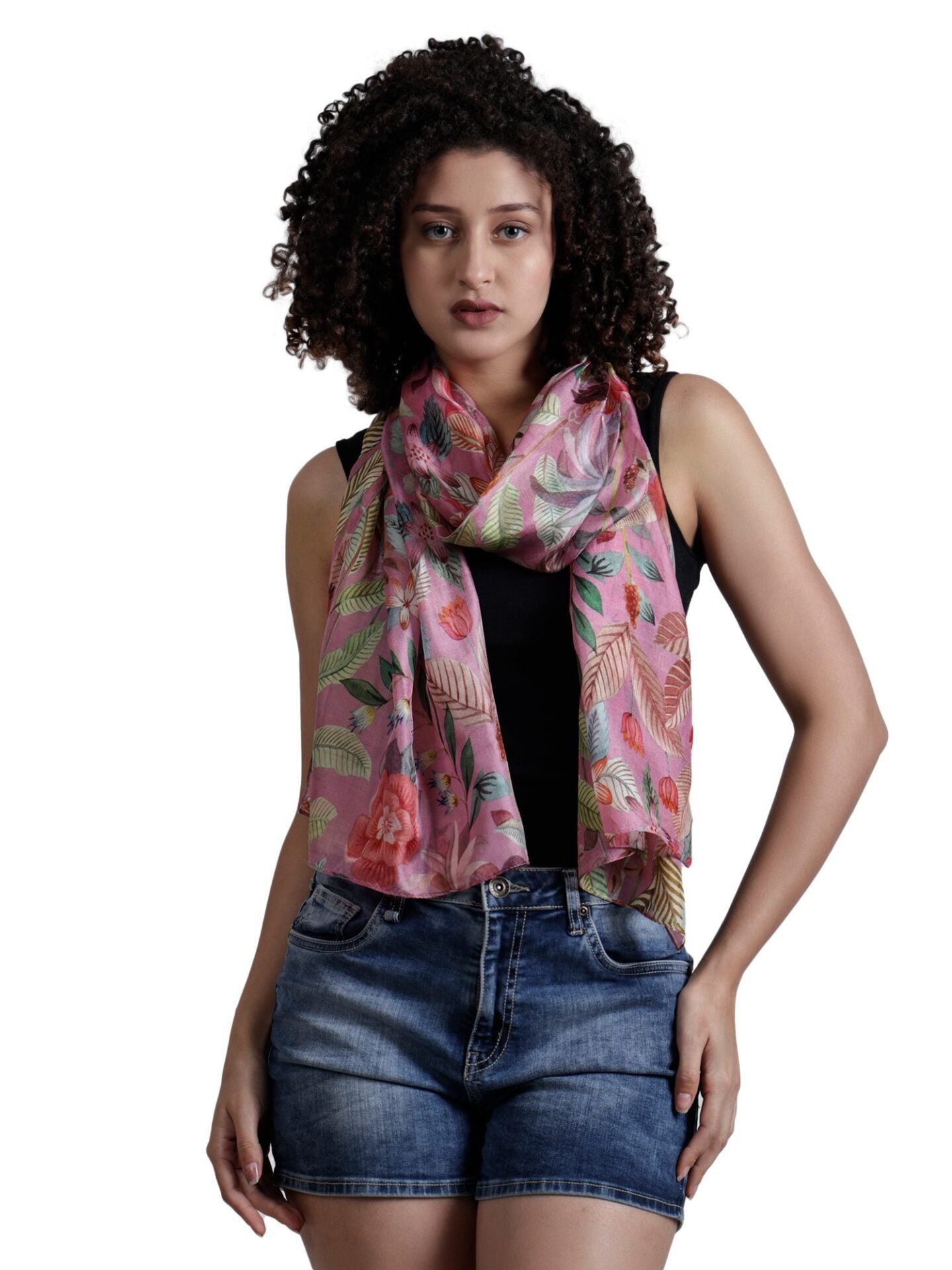 Floral Fine Merino Silk Designer Scarf – W24-10 FW