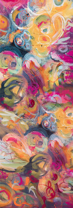 Abstract Fine Twill Merino Silk Designer Scarf – W24-69 FW