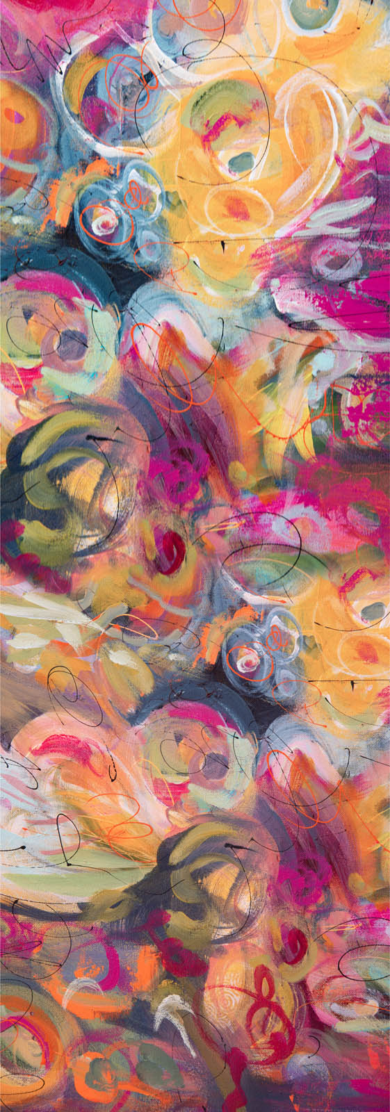 Abstract Fine Twill Merino Silk Designer Scarf – W24-69 FW