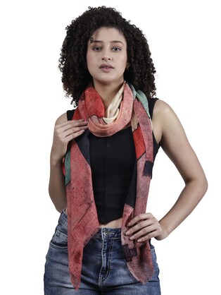 Geometrical Fine Twill Merino Silk Designer Scarf – W24-83 FW