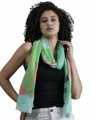 Geometrical Fine Twill Merino Silk Designer Scarf – W24-97 FW