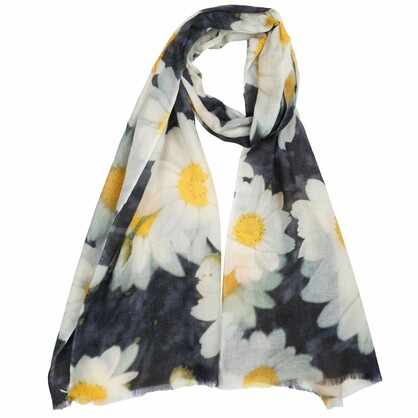 Floral Fine Merino Silk Designer Scarf – W23-42 FW