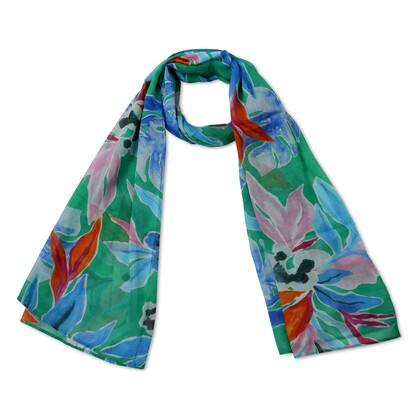 Tropical Cotton Voile Designer Scarf – S24-07 CV