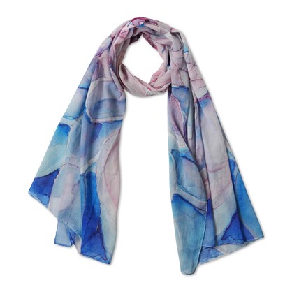 Floral Cotton Voile Designer Scarf – SS18-135 CV
