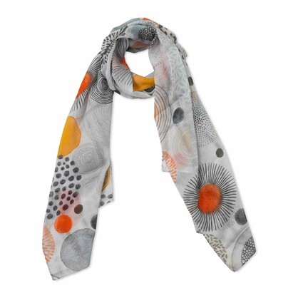 Abstract Cotton Voile Designer Scarf – S24-41 CV