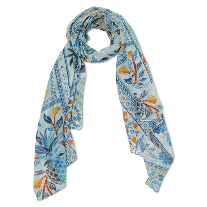 Abstract Print Cotton Voile Designer Scarf – S24-37 CV