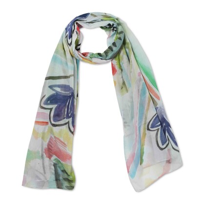 Floral Cotton Voile Designer Scarf – S24-34 CV